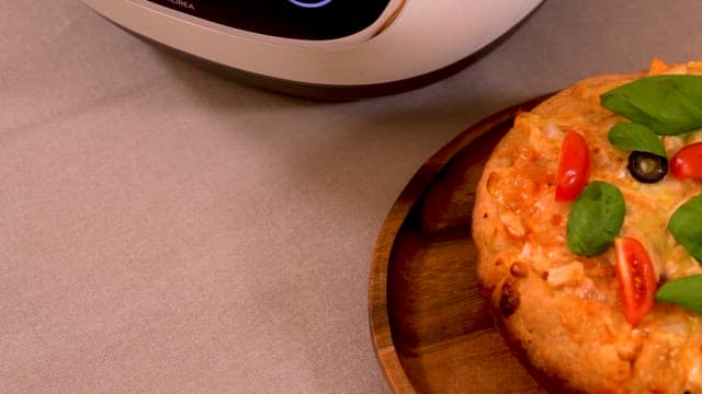 Freshly Baked Homemade Pizza on a Wooden Tray
