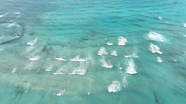 Waves gently rolling over a turquoise sea