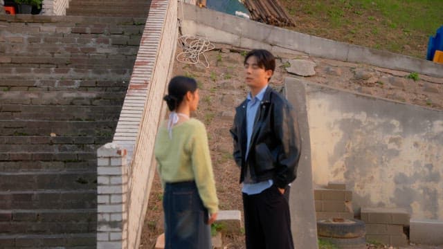 Couple arguing outdoors