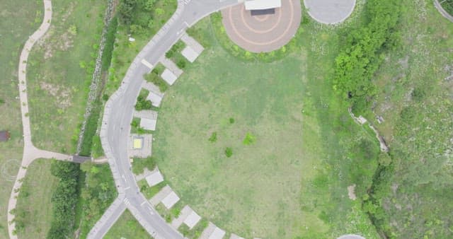 View of a park with roads and greenery