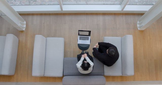 Office Lounge with Working People