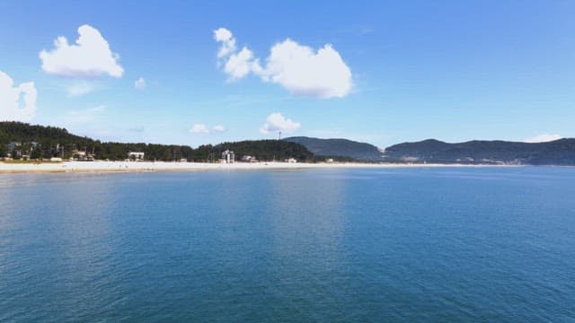 Blue sea under a clear sky