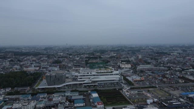 Urban Area on a Cloudy Day with Modern Buildings