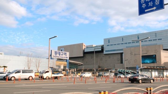 Bustling City Street near Dongdaegu Station