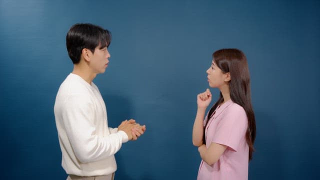 Man and a woman having a serious and intimate conversation