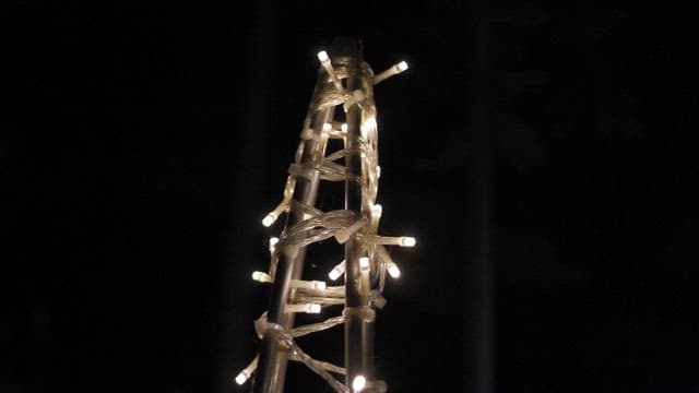 Dimly lit fairy lights in the dark