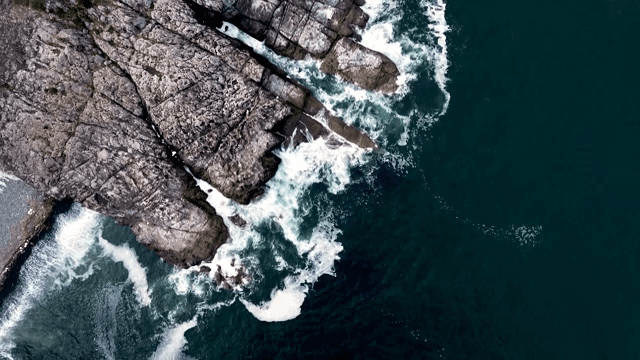 Rocky Coastline and Waves
