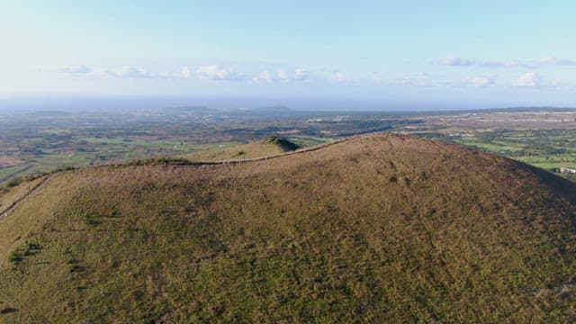 View of a vast hilly landscape