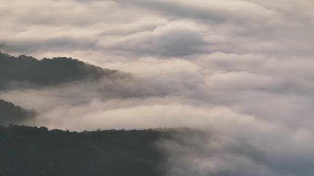 Misty Mountain Peaks at Dawn