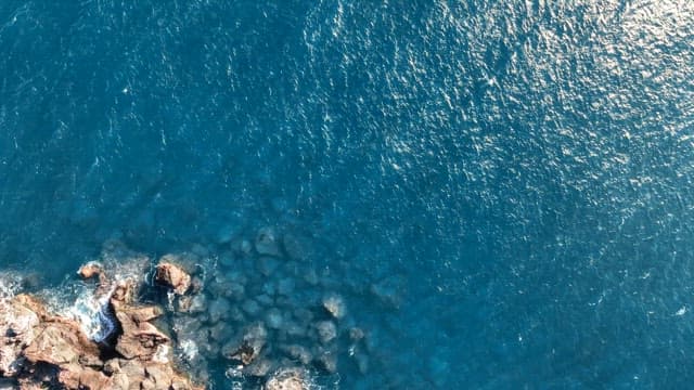 Rocky coastline with clear blue sea