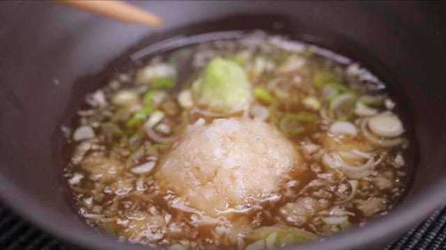 Soba broth with wasabi and radish