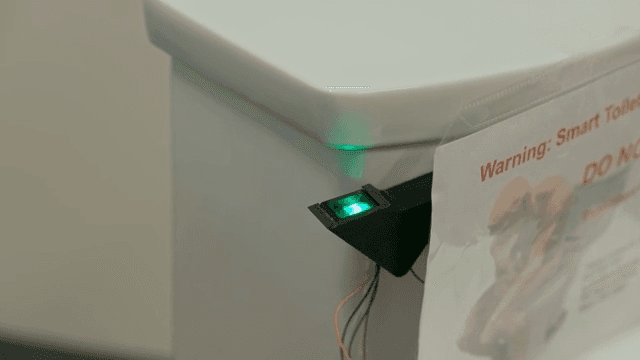 Smart system with a fingerprint sensor in a public restroom