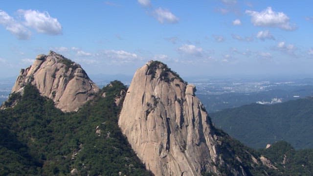 Aerial View of Rugged Mountain Peaks
