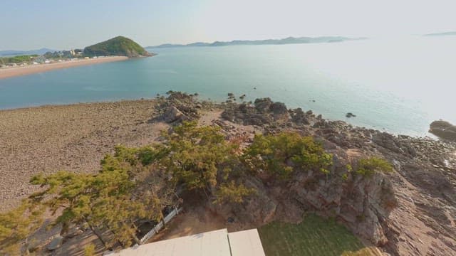 Serene beach with clear blue sea