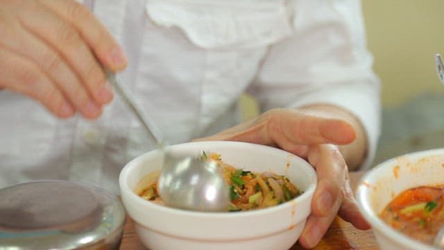 Swordtip squid cold raw fish soup with various ingredients