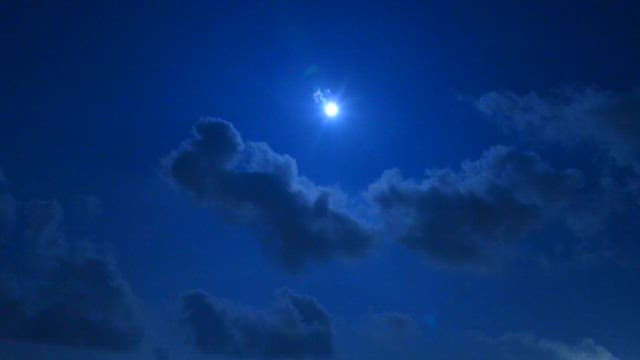 Majestic Clouds Moving Across the Moonlight Sky