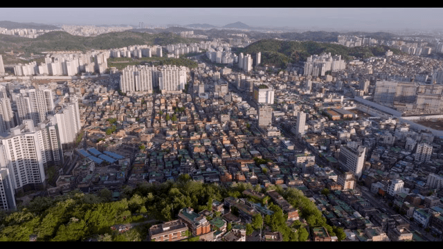 Sprawling cityscape with high-rise buildings