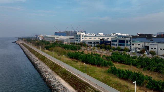 Dense Industrial Complex Near the Water's Edge