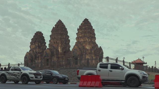Ancient and Cultural Temple Near the Road