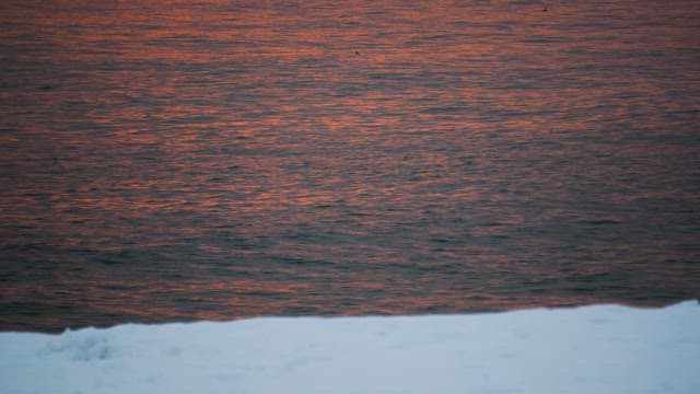 Serene waters reflecting the colors of the setting sun