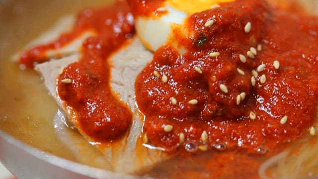 Refreshing Cold Noodles on the Table