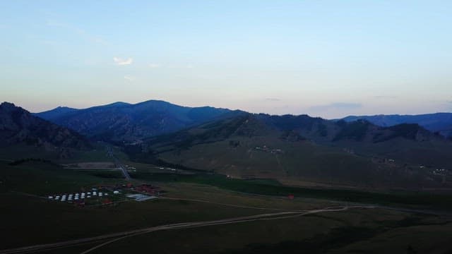 Mountain landscape at dusk