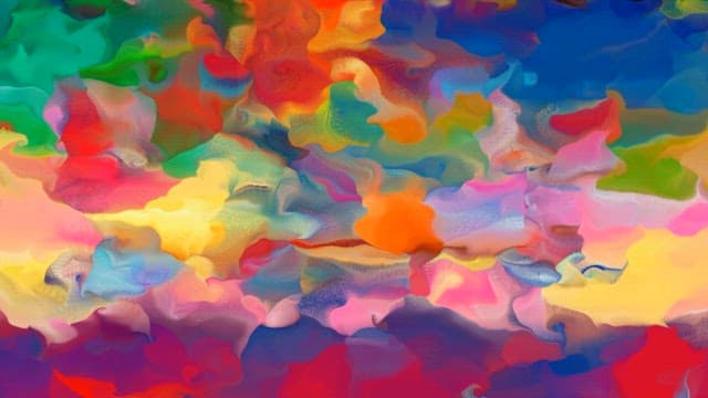 Oil Painting with Colorful Layers of Colors in Motion