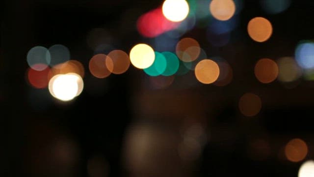 Blurry city lights at night