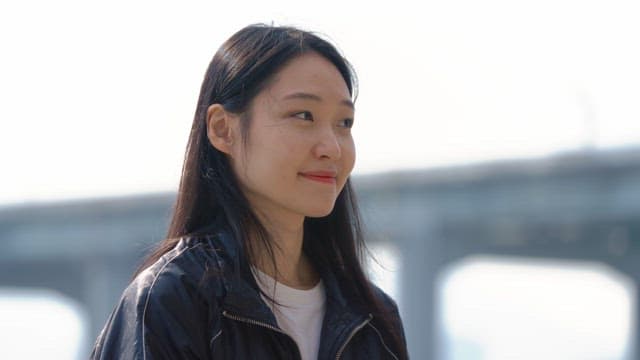 Woman enjoying music outdoors