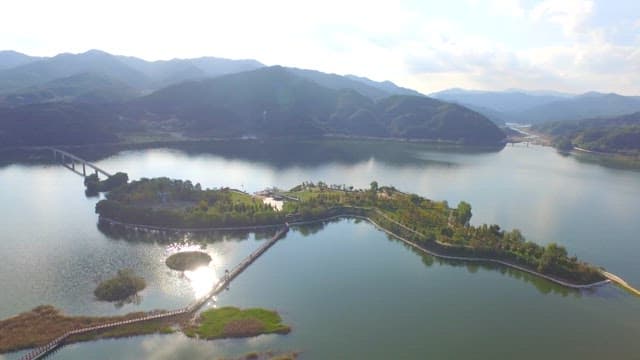 Artificial Wetland in a Peaceful Lake, Korean Peninsula Island