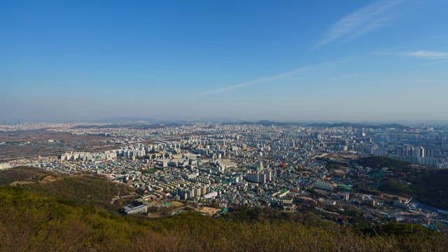 Cityscape View from Mountain at Different Times