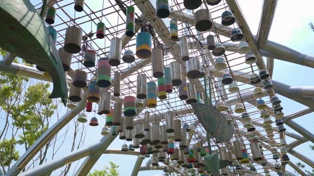 Artful Wind Chimes in Urban Park
