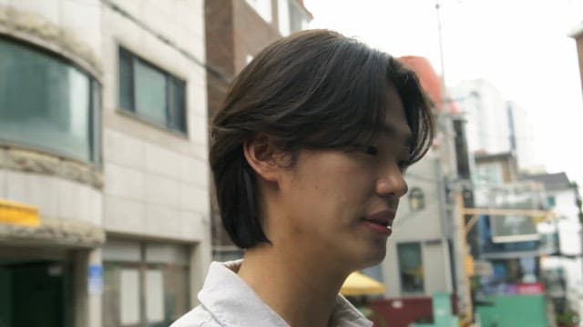 Man looking around on the street