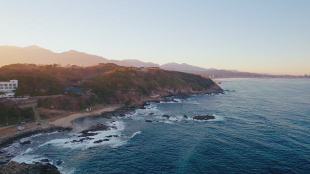 Coastal landscape with beautiful mountains