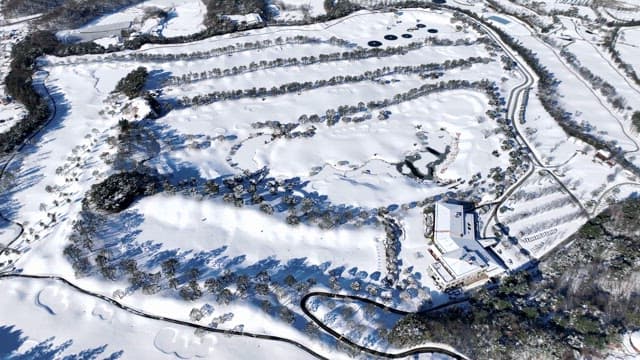 Snow-covered Landscape from Above