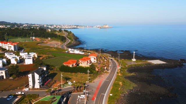 Coastal road with scenic ocean view