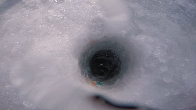 Ice hole and underwater environment