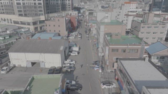 Urban Area with Dense Buildings and Vehicles