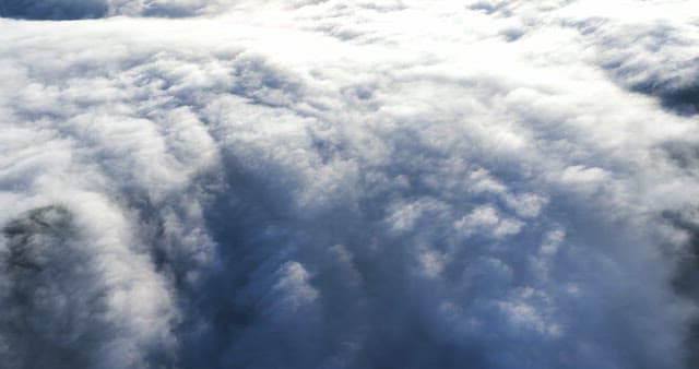 Vast expanse of fluffy clouds