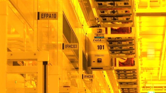 Automated machinery in a manufacturing plant