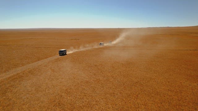 Off-Road Vehicles Traversing a Desert Landscape
