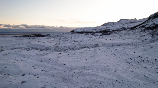 Vast icy landscape with glaciers