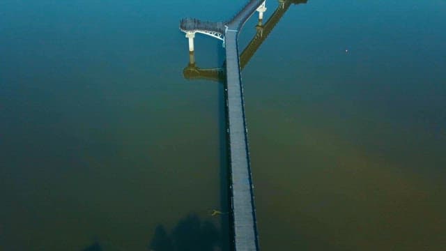 Long Wolyeong Bridge over the Calm Water