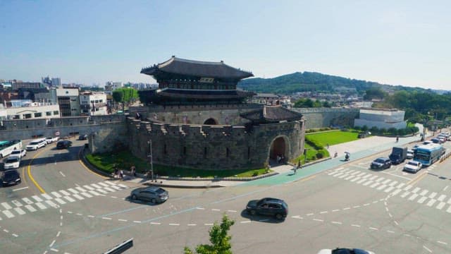 Hwaseong Fortress in a Modern City