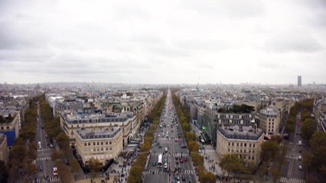 Aerial View of a Bustling City Avenue