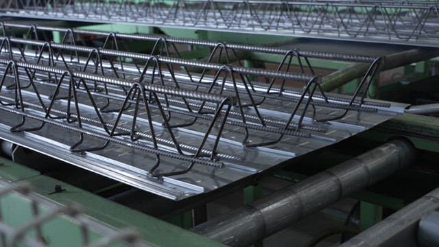 Metal structures on a production line