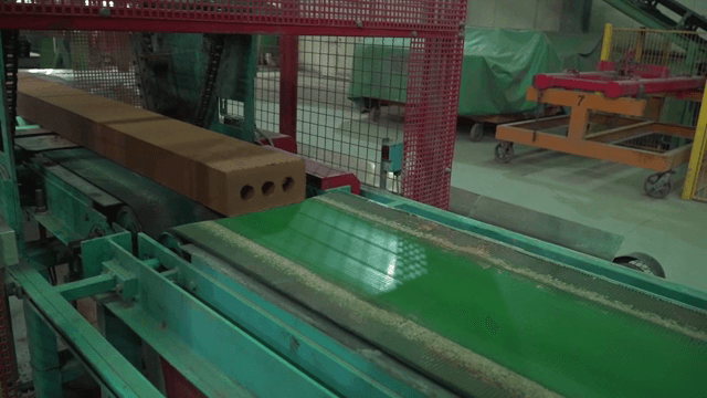 Brick production line in a factory