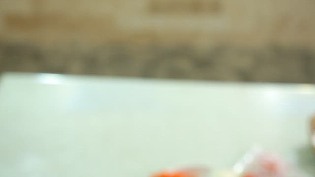 Herring salad and sashlik plated on the table