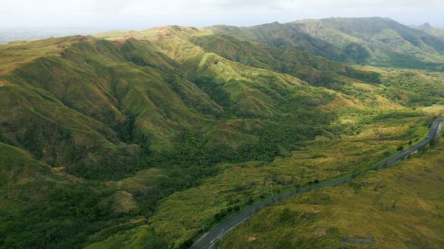 Winding Road through Lush Green Hills