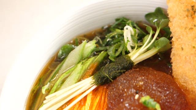Delicious Salmon Tomato Noodles in a Bowl